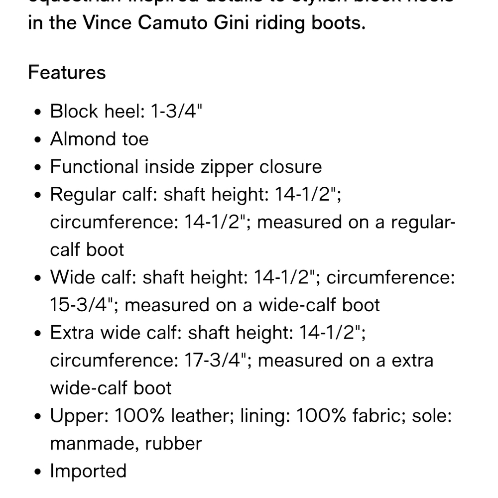 Vince Camuto EXTRA WIDE CALF GINI RIDING BOOT NIB - Picture 9 of 9